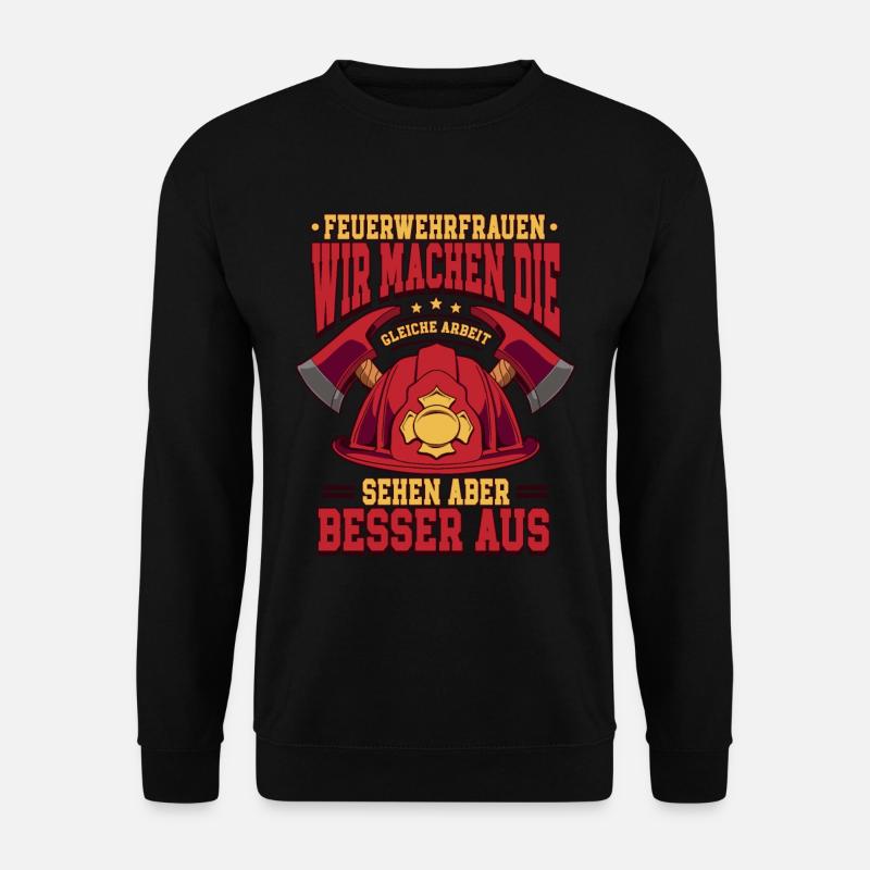Feuerwehrfrauen Feuerwehrfrau - Unisex Pullover - Schwarz