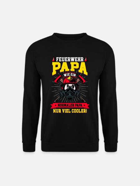 Feuerwehr Papa Feuerwehrmann - Unisex Pullover - Schwarz