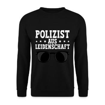 Polizist Polizei - Unisex Pullover - Schwarz - Vorne - Alina (178cm) & Michal (187cm)