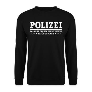 Polizist Polizei Frauen - Unisex Pullover - Schwarz - Vorne - Alina (178cm) & Michal (187cm)