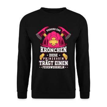 Vergiss Das Krönchen Diese Prinzessin Trägt - Unisex Pullover - Schwarz - Vorne - Alina (178cm) & Michal (187cm)