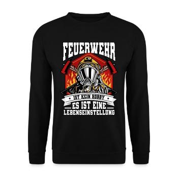 Feuerwehr Feuerwehrmann - Unisex Pullover - Schwarz - Vorne - Alina (178cm) & Michal (187cm)