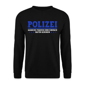 Polizist Polizei Frauen - Unisex Pullover - Schwarz - Vorne - Alina (178cm) & Michal (187cm)