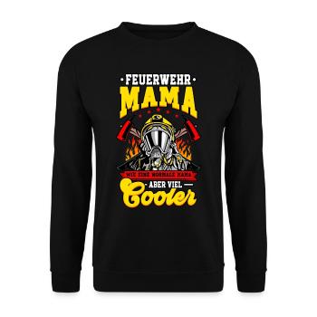 Feuerwehrfrauen Feuerwehrfrau - Unisex Pullover - Schwarz - Vorne - Alina (178cm) & Michal (187cm)