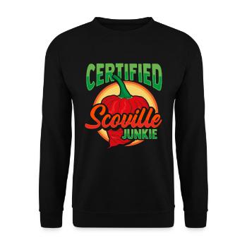 Certfied Scoville Junkie Habanero Chili Liebhaber - Unisex Pullover - Schwarz - Vorne - Alina (178cm) & Michal (187cm)