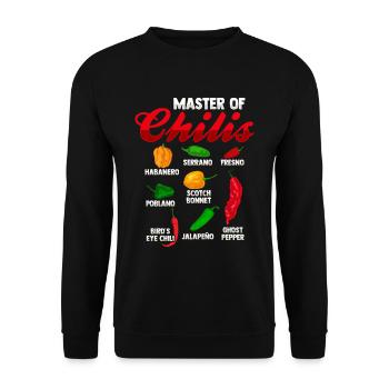 Master of Chilis Habanero-Chili-Liebhaber - Unisex Pullover - Schwarz - Vorne - Alina (178cm) & Michal (187cm)