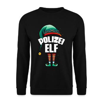 Polizist Polizei - Unisex Pullover - Schwarz - Vorne - Alina (178cm) & Michal (187cm)