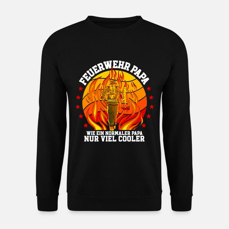 Feuerwehr Papa Feuerwehrmann - Unisex Pullover - Schwarz