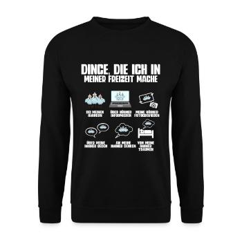 Huhn Hühner - Unisex Pullover - Schwarz - Vorne - Alina (178cm) & Michal (187cm)