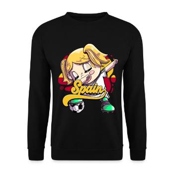 Spanien Fußball - Unisex Pullover - Schwarz - Vorne - Alina (178cm) & Michal (187cm)