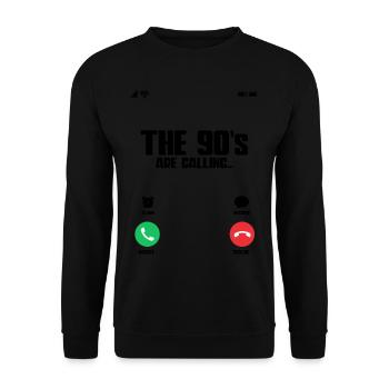 The 90s Are Calling 90er Jahre - Unisex Sweatshirt - black - Front - Alina (178cm) & Michal (187cm)