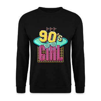 90s 90s Girl - Unisex Sweatshirt - black - Front - Alina (178cm) & Michal (187cm)