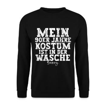 Mein 90er Kostüm Ist In Der Wäsche 90er Jahre - Unisex Pullover - Schwarz - Vorne - Alina (178cm) & Michal (187cm)
