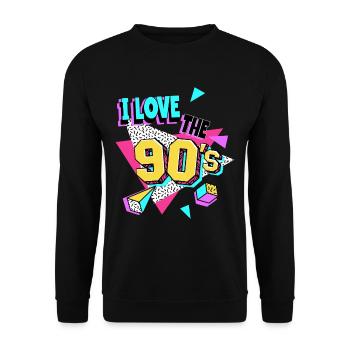 Les années 90 J’aime les années 90 - Sweat-shirt Unisexe - noir - Devant - Alina (178cm) & Michal (187cm)