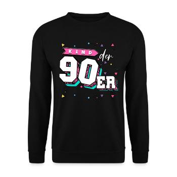 90s Children of the 90s - Unisex Sweatshirt - black - Front - Alina (178cm) & Michal (187cm)