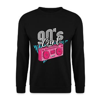 90s 90s Girl - Unisex Sweatshirt - black - Front - Alina (178cm) & Michal (187cm)