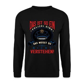 Polizist Polizei - Unisex Pullover - Schwarz - Vorne - Alina (178cm) & Michal (187cm)