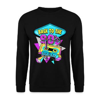 Retour des années 90 aux années 90 - Sweat-shirt Unisexe - noir - Devant - Alina (178cm) & Michal (187cm)