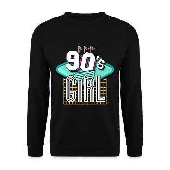 90s 90s Girl - Unisex Sweatshirt - black - Front - Alina (178cm) & Michal (187cm)
