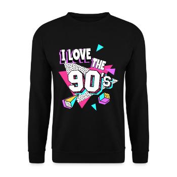 Les années 90 J’aime les années 90 - Sweat-shirt Unisexe - noir - Devant - Alina (178cm) & Michal (187cm)