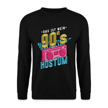 Das Ist Mein 90er Kostüm 90er Jahre - Unisex Pullover - Schwarz - Vorne - Alina (178cm) & Michal (187cm)