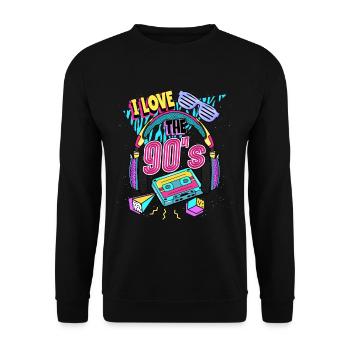 Les années 90 J’aime les années 90 - Sweat-shirt Unisexe - noir - Devant - Alina (178cm) & Michal (187cm)