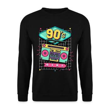 90s 90s Girl - Unisex Sweatshirt - black - Front - Alina (178cm) & Michal (187cm)