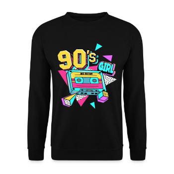 90s 90s Girl - Unisex Sweatshirt - black - Front - Alina (178cm) & Michal (187cm)