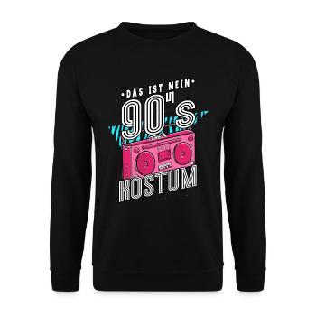 Das Ist Mein 90er Kostüm 90er Jahre - Unisex Pullover - Schwarz - Vorne - Alina (178cm) & Michal (187cm)
