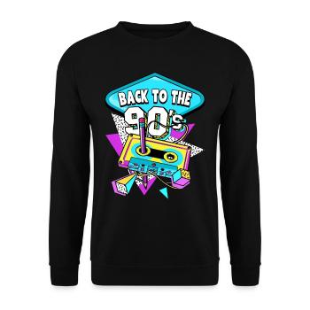 90s Back To The 90s - Unisex Sweatshirt - black - Front - Alina (178cm) & Michal (187cm)