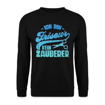 Ich Bin Friseur - Unisex Pullover - Schwarz - Vorne - Alina (178cm) & Michal (187cm)