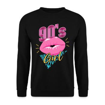 90s 90s Girl - Unisex Sweatshirt - black - Front - Alina (178cm) & Michal (187cm)