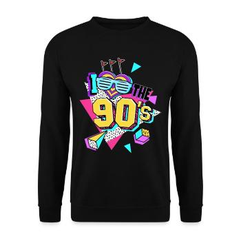 Les années 90 J’aime les années 90 - Sweat-shirt Unisexe - noir - Devant - Alina (178cm) & Michal (187cm)