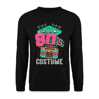 80er Jahre Das Ist Mein 80er Kostüm - Unisex Pullover - Schwarz - Vorne - Alina (178cm) & Michal (187cm)