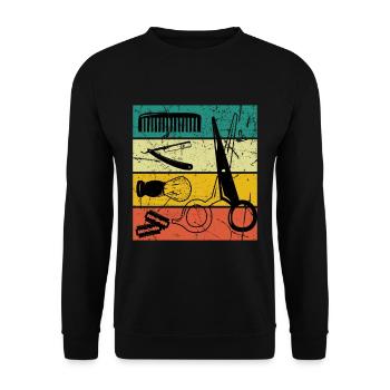 Friseurin - Unisex Pullover - Schwarz - Vorne - Alina (178cm) & Michal (187cm)