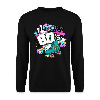 Années 80 J’aime Les années 80 - Sweat-shirt Unisexe - noir - Devant - Alina (178cm) & Michal (187cm)