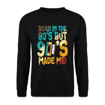 80s Born In The 80s - Unisex Sweatshirt - black - Front - Alina (178cm) & Michal (187cm)