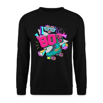 Années 80 J’aime Les années 80 - Sweat-shirt Unisexe - noir - Devant - Alina (178cm) & Michal (187cm)