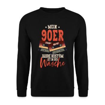 Mein 90er Kostüm Ist In Der Wäsche 90er Jahre - Unisex Pullover - Schwarz - Vorne - Alina (178cm) & Michal (187cm)