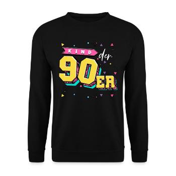 90er Jahre Kinder Der 90er - Unisex Pullover - Schwarz - Vorne - Alina (178cm) & Michal (187cm)