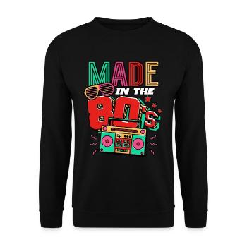 80er Jahre Made In The 80s - Unisex Pullover - Schwarz - Vorne - Alina (178cm) & Michal (187cm)