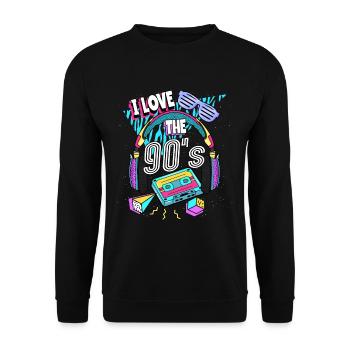 Les années 90 J’aime les années 90 - Sweat-shirt Unisexe - noir - Devant - Alina (178cm) & Michal (187cm)