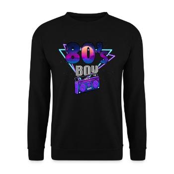 Années 80 80 Hommes - Sweat-shirt Unisexe - noir - Devant - Alina (178cm) & Michal (187cm)