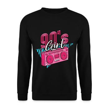 90s 90s Girl - Unisex Sweatshirt - black - Front - Alina (178cm) & Michal (187cm)