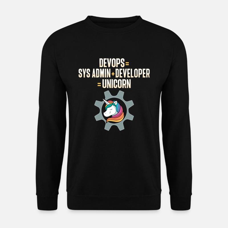 Développeur Sys-Admin Devops Engineer Unicorn - Sweat-shirt Unisexe - noir