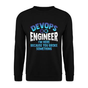 Sys-Admin Developer Devops Engineer - Unisex Sweatshirt - black - Front - Alina (178cm) & Michal (187cm)