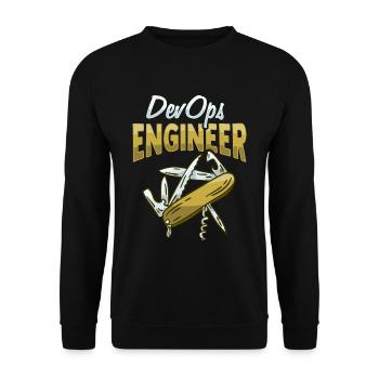 Sys-Admin Developer Devops Engineer - Unisex Sweatshirt - black - Front - Alina (178cm) & Michal (187cm)