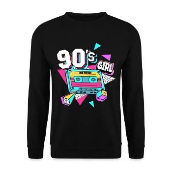 Fille des années 90 et 90 - Sweat-shirt Unisexe - noir - Devant - Alina (178cm) & Michal (187cm)