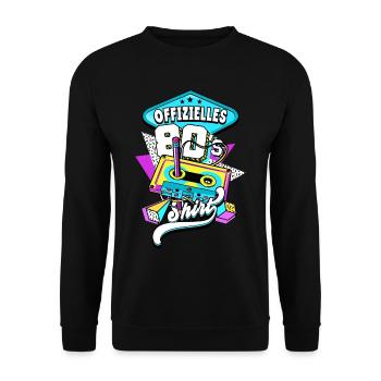 80er Jahre Offizielles 80s - Unisex Pullover - Schwarz - Vorne - Alina (178cm) & Michal (187cm)