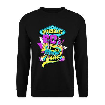 80er Jahre Offizielles 80s - Unisex Pullover - Schwarz - Vorne - Alina (178cm) & Michal (187cm)